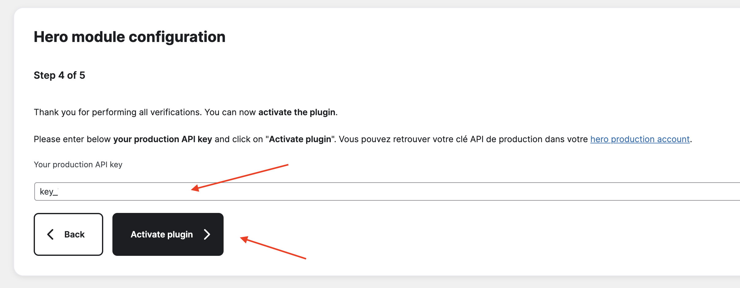 Activate plugin