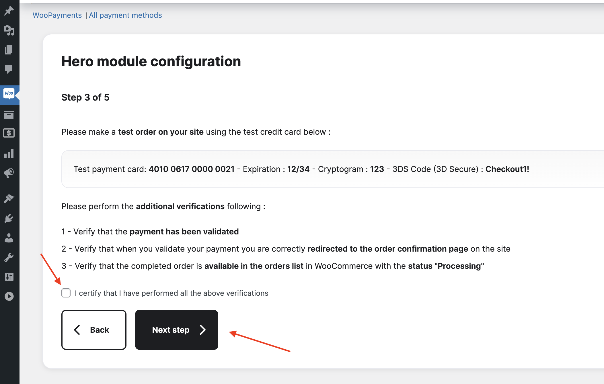 Test verification complete