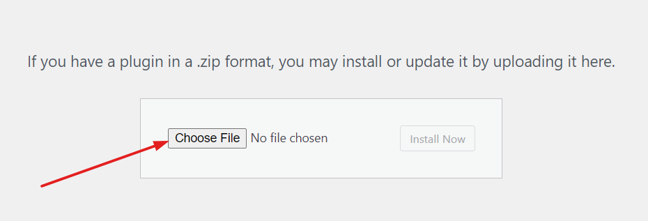 Choose zip file